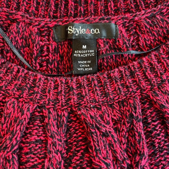 Style & Co Women's Red Cap Sleeve Front Pocket Sweater or Mini Dress Sz Medium. - Picture 6 of 10